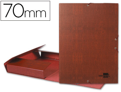 Carpeta de proyectos Liderpapel Folio lomo 70 mm. cartón forrado cuero